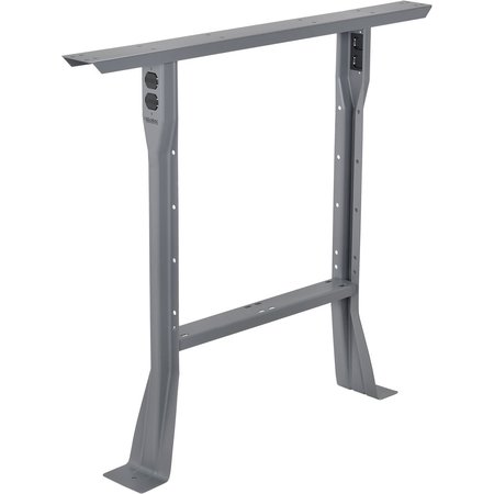 GLOBAL INDUSTRIAL 32H C-Channel Open Flared Fixed Height Leg for 30D Workbench, 1 Leg, Gray 319394GY